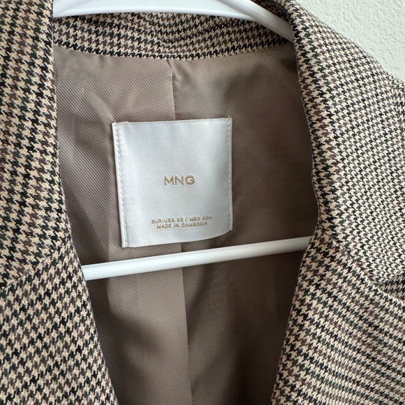 Mango Check Blazer Size XS - Picture 3 of 6